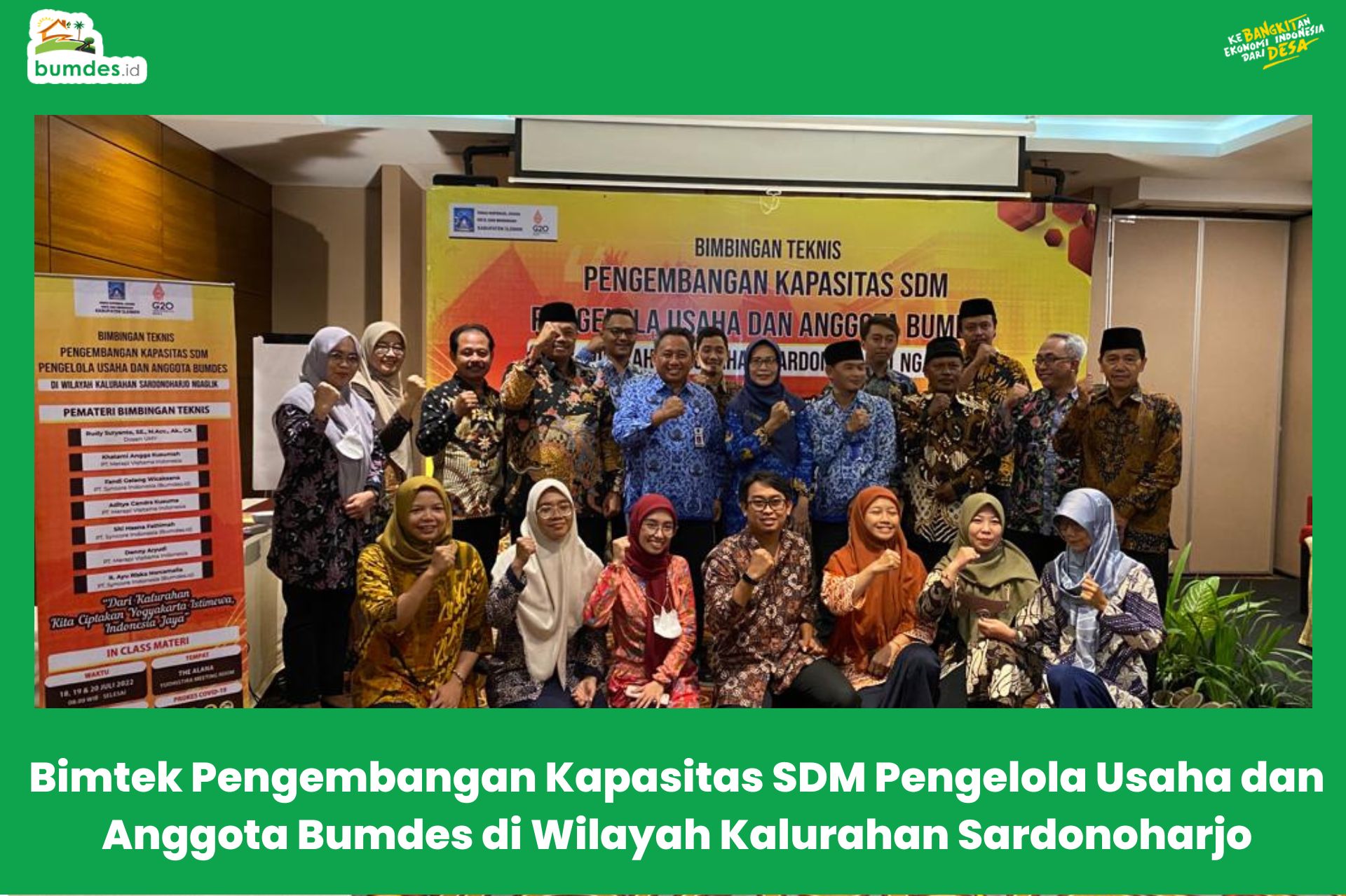 Bimtek Pengembangan Kapasitas SDM Pengelola Usaha dan Anggota Bumdes di Wilayah Kalurahan Sardonoharjo