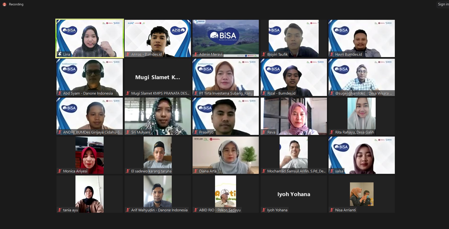Program BISA Kolaborasi dari Danone dan Bumdes.id hadirkan Pelatihan dengan Tema Penguatan BUM Desa
