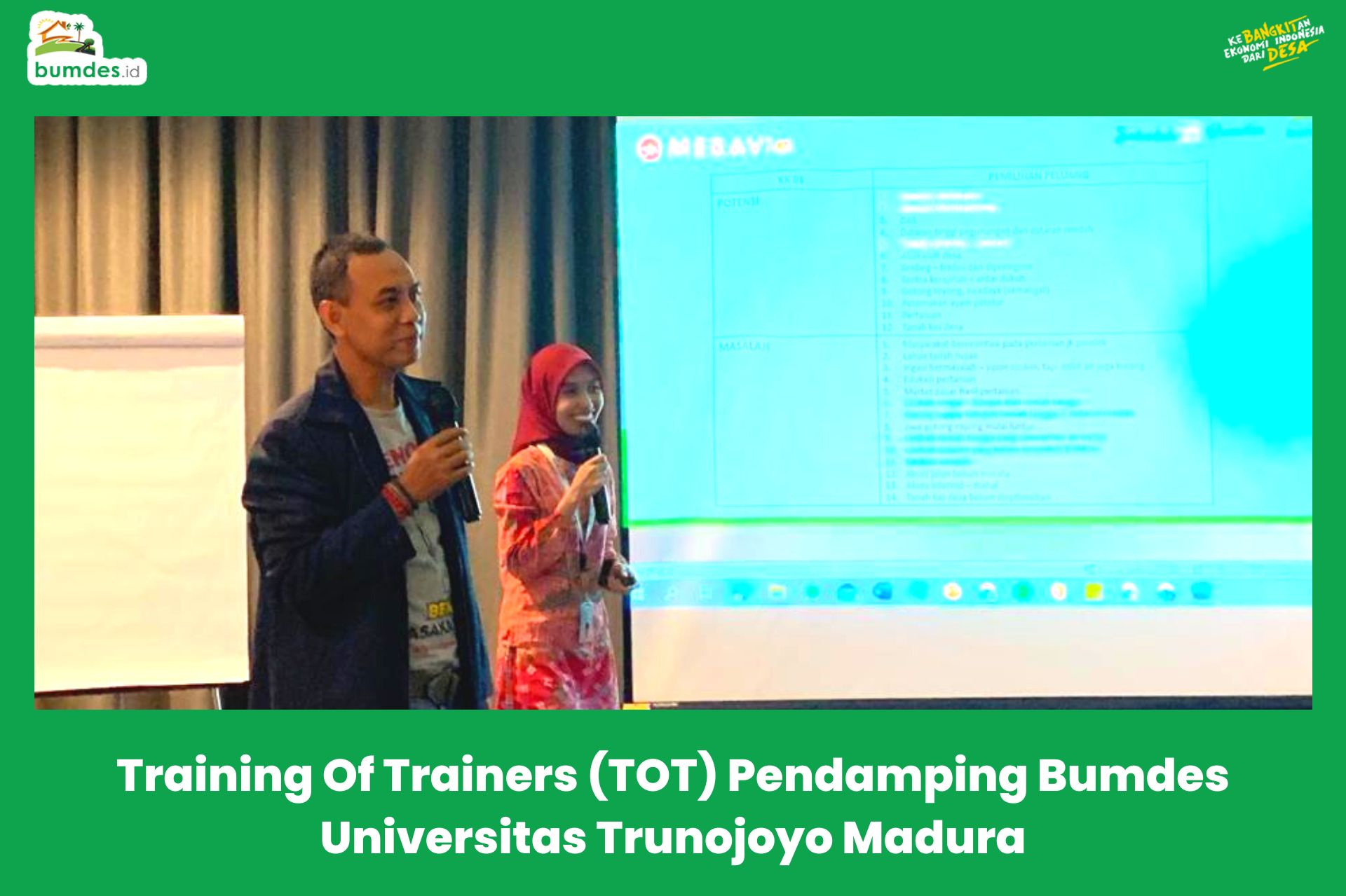 Training Of Trainers (TOT) Pendamping Bumdes Universitas Trunojoyo Madura