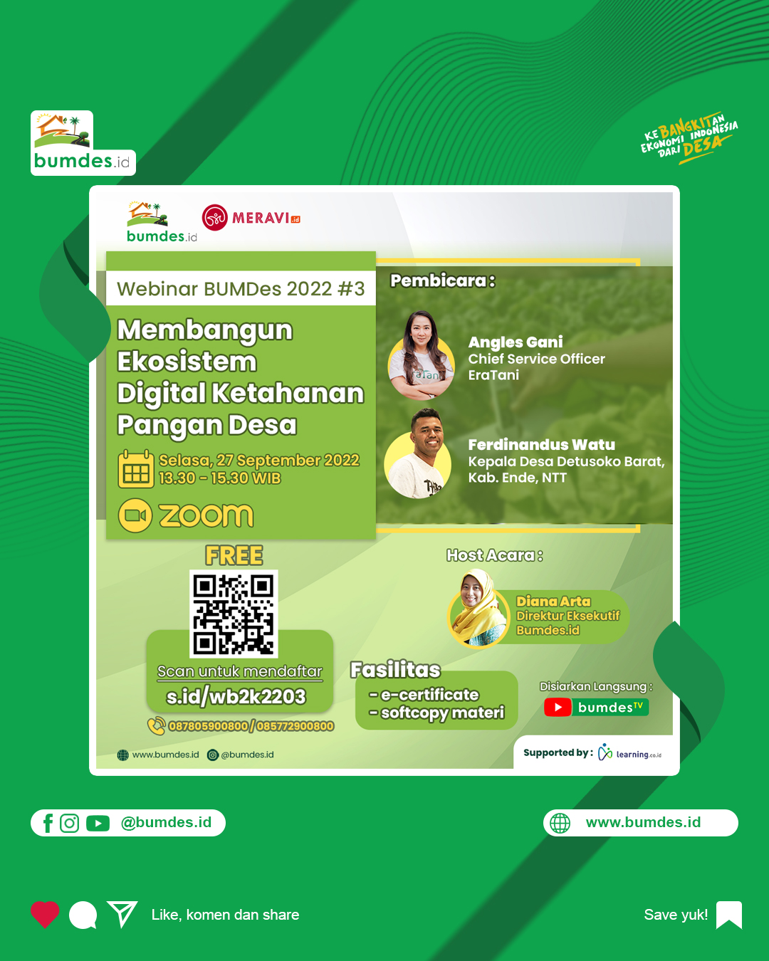 Ikuti Webinar Bumdes.id Gratis Membangun Ekosistem Digital Ketahanan Pangan Desa